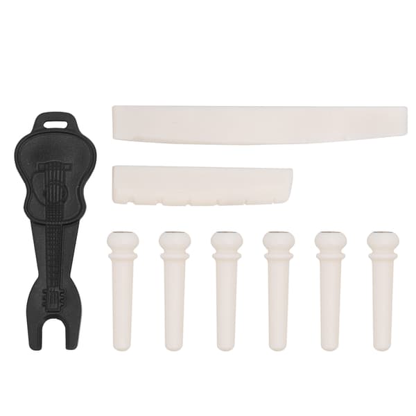 Folk Gitarr Stallpinne Kit Ben Sadel Mutter Nagel Dragare Musikinstrument Tillbehör