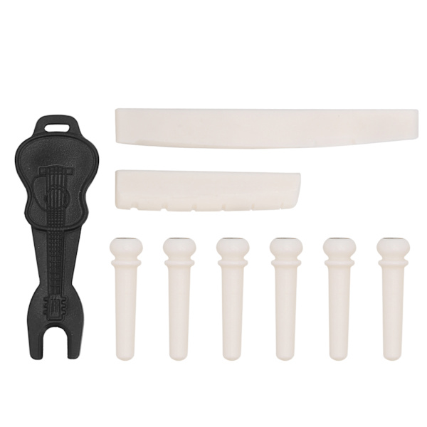 Folk Guitar Bridge Pin Kit Bone Saddle Nut Nail Puller Musikinstrument Tilbehør