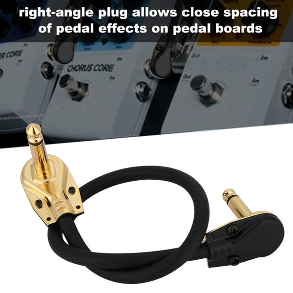 1/4\" Vinkel Audio Patchkablar Sladdar för Elektrisk Gitarr Effektpedal (30cm-1st)