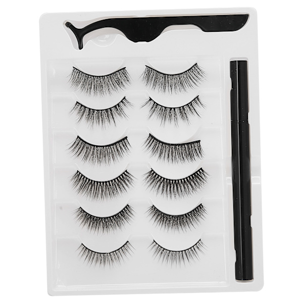 Vattentät självhäftande eyeliner flytande eyeliner falska ögonfransar pincett sminkverktyg set
