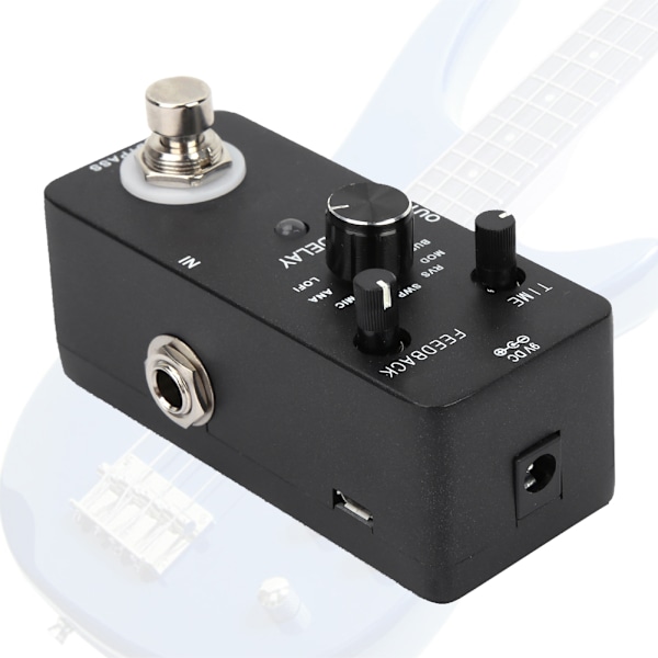 Elektrisk gitarr Delay-effektpedal med 9 Delay-effekter Musikinstrument Tillbehör