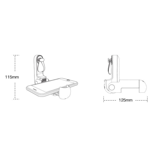 Mini bærbar vifte LED-skjerm luftkjøler med mobiltelefonholder (hvit)