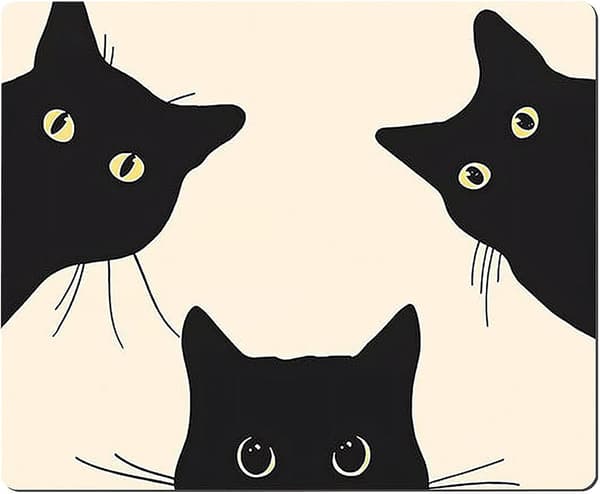 3 katte sød og sjov musemåtte - skridsikker gummibase computermusemåtte til bærbar computer, kontor, arbejde og gaming