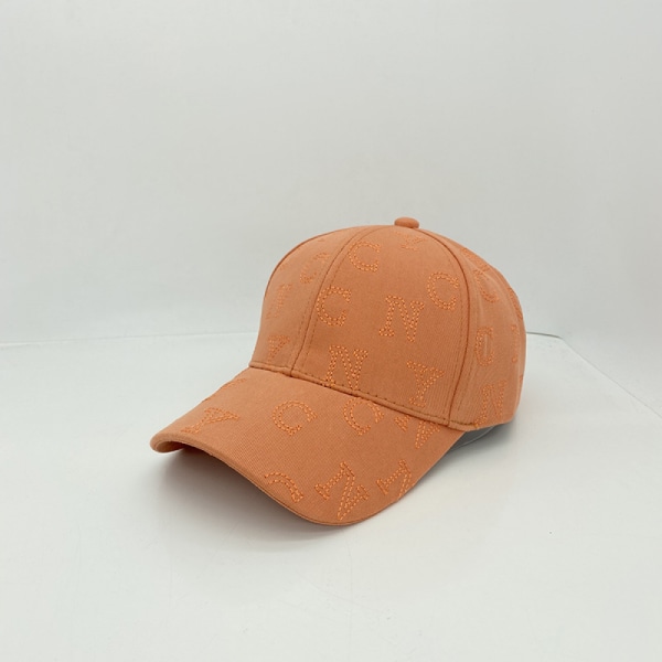 Dotpet Hat Dambroderade vår och höst bokstäver Hard Top Nisch Mode Enkel cap Herr(orange)