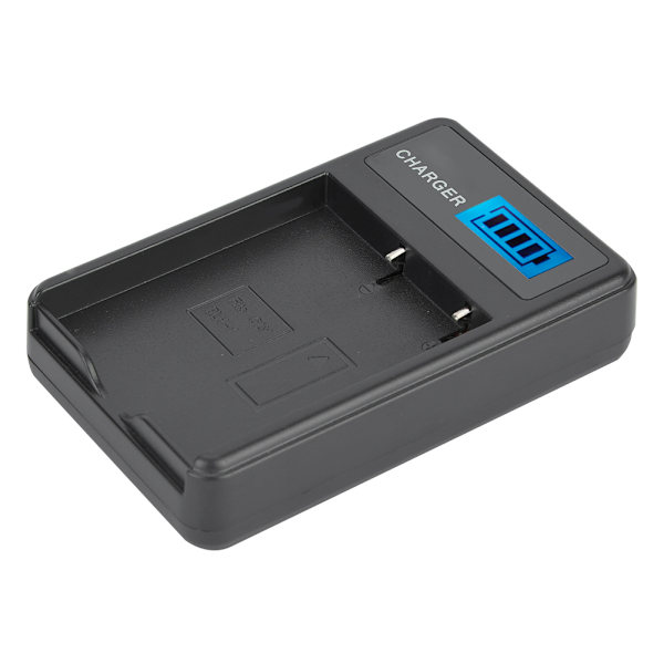 BLH-1 Bärbar Kamerabatteriladdare USB-laddning med LCD-skärm Svart