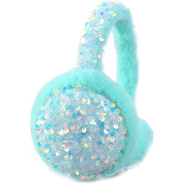 Girl Winter Earmuffs Sequin Shiny Outdoor Ear Warmers Fluffy Muffs Cute Faux Fur Earmuff for Kids Adult Women,01