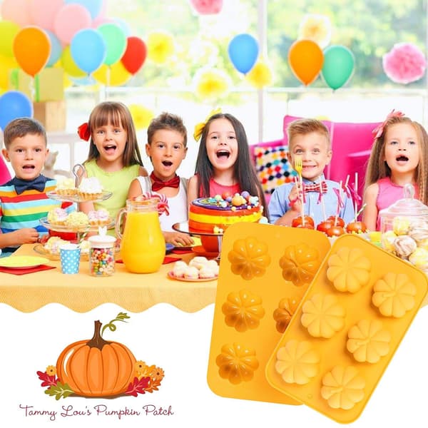 3 pakker silikone græskarforme, 3D græskarformede forme til muffins, cake pops, gelé, chokolade, bomber, badebomber, vokslys, ideel 3pcs yellow