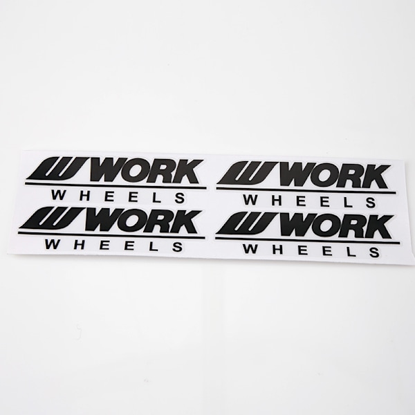 WORK modifierade navklistermärken WORK WHEELS navklistermärken för bilhjul stereo transparent (svart)