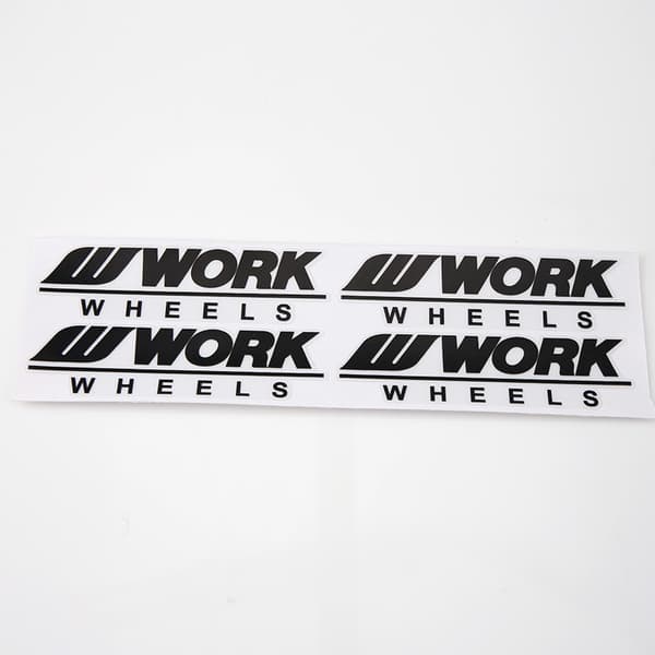 WORK modifiserte navklistremerker WORK WHEELS navklistremerker for bilhjul stereo transparent (svart)
