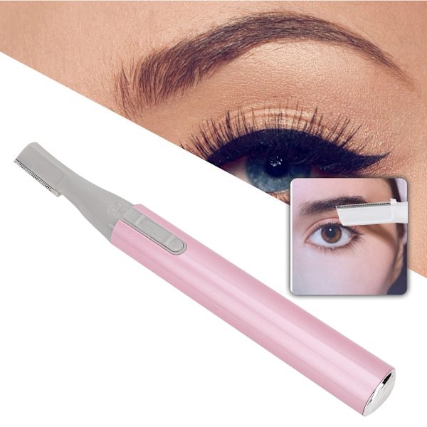 Bærbar Elektrisk Øjenbryns trimmer Øjenbrynshår Fjernelse Skønhed Makeup Værktøj (Pink)