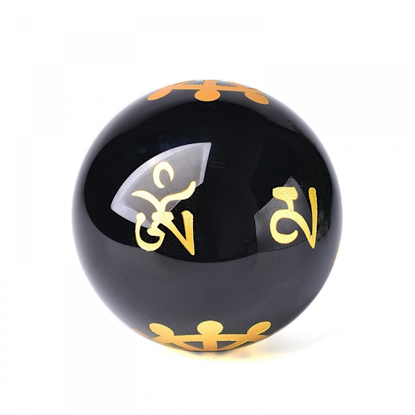 Obsidian Crystal Ball för Fengshui Ball, Meditation, Crystal Healing, Divination Sphere, Heminredning, 100 % naturligt (40 mm)
