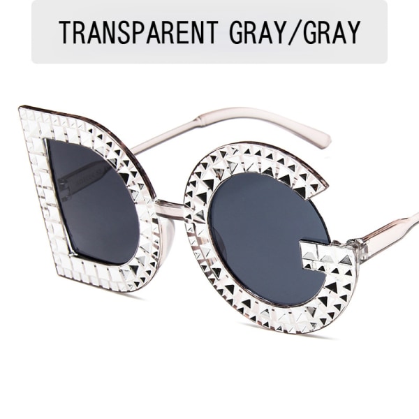 European and American trend big frame letter sunglasses retro diamond-plated sunglasses female plastic frame