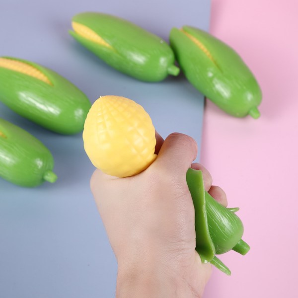 12 stykker falsk maisleketøy, falsk mais, myke stressavlastningsleker, gummistrekkende bananfrukt, stressleketøy, festfavoritter for små (maisstil)