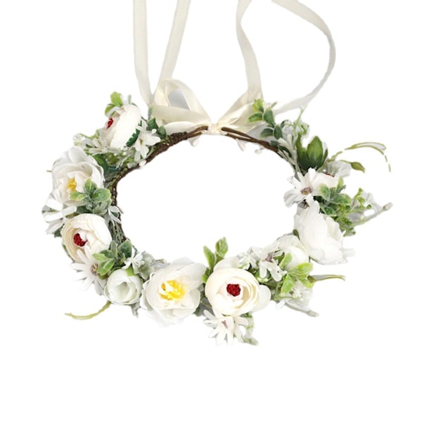 AVEKI Women Girs Flower Crown Bridal Eucalyptus Halo Wedding Floral Headband Photo Shoot，GSG-015