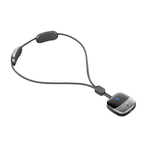 Mini Halskjede Nakkemassasje 4 Moduser 9 Styrke 3 Gir Varm Kompress Dual Puls Smart Henger Massasje Grå