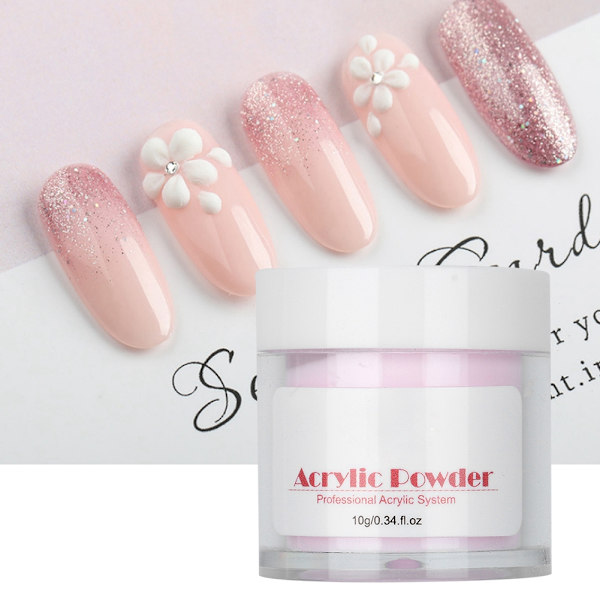 10g Akrylpulver 3D Tredimensionell Snidning Nagel Manikyr Kristallpulver Nagel Dekoration 02