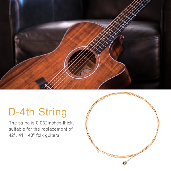 D-4th 032 Fosforbronze-viklede sekskantede stålkerne akustiske guitar enkeltstreng