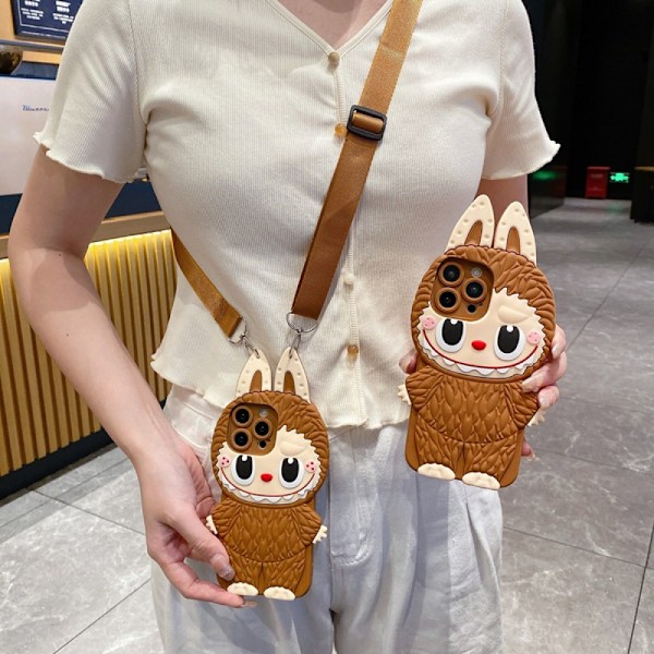 labubv Olkalaukku Puhelinkuori Setti: 3D-hahmosuunnittelu Lanyardilla, Yhteensopiva Useiden Puhelinmallien Kanssa Phone case + lanyard SamsungS23FE 5G