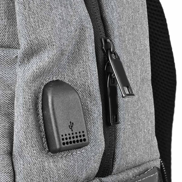EIRMAI DQ310B Nylon Skuldertaske Kamera Computer Rygsæk med USB-interface (Mørkegrå)