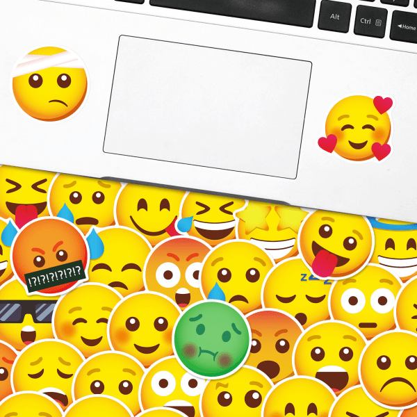 Sjove Emoji-klistermærker, sæt med 50, vandtætte og UV-bestandige, perfekte til alle dine gadgets