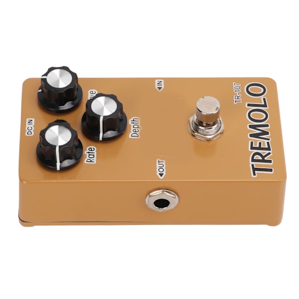 Tremolo-effekt Rate Wave Depth Metal Guitar Monoblock-effektpedal Indbygget 9V 300mAh batteri