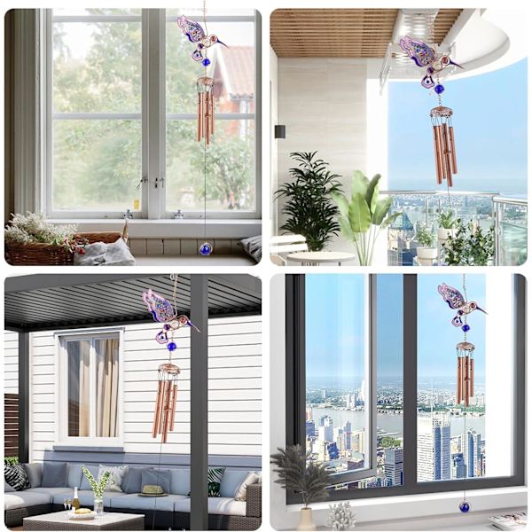 Tuulikello Ulkokäyttöön Kolibrikello Ulkokäyttöön Riippuva Rentouttavia Ääniä Tuulikellot Puutarha Patio Pihakoristeet, Äidin Hummingbird