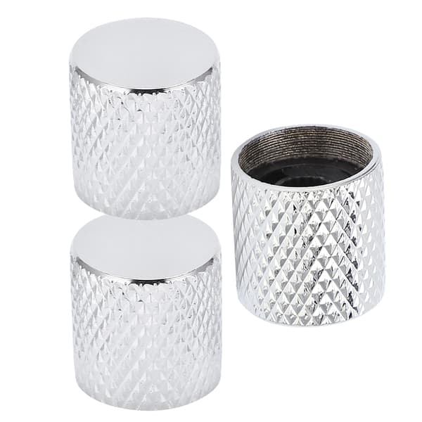 3 st gitarrkontrollknoppar volymton passform toppset kit instrumenttillbehör ersättningssilver