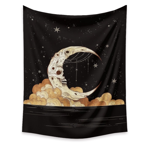 Tarot Moon Gobeläng Väggbonad Guld Stjärnhimmel Gobeläng för Sovrum Måne  (GT320003, 59 X 79 Tum)