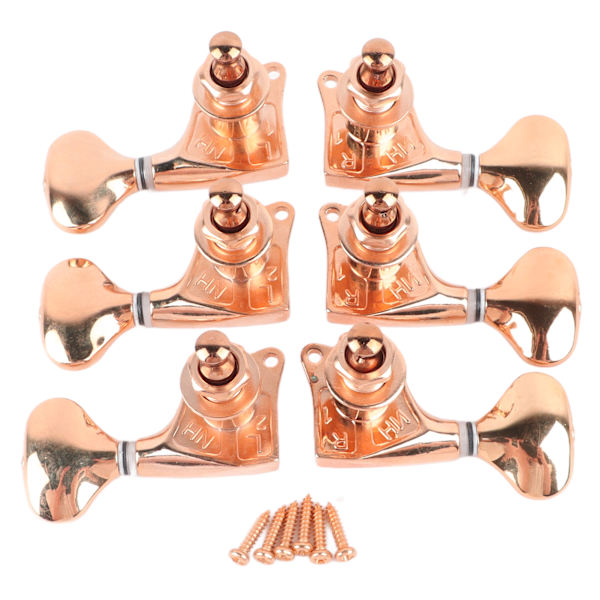 6 stk. gitar-stemmeskruer Tuning Set 1:18 Gear Ratio Helt lukket Elektriske gitarer Tilbehør med lite halehåndtak Antik messing