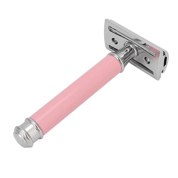 Traditionel dobbeltbladet sikkerhedsskraber til mænd - Pink