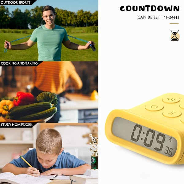 Mini batteridriven väckarklocka, enkel att använda, liten batteridriven klocka, snooze, bakgrundsbelysning, timing, perfekt för resor, studier, skrivbord, hylla, sängbord
