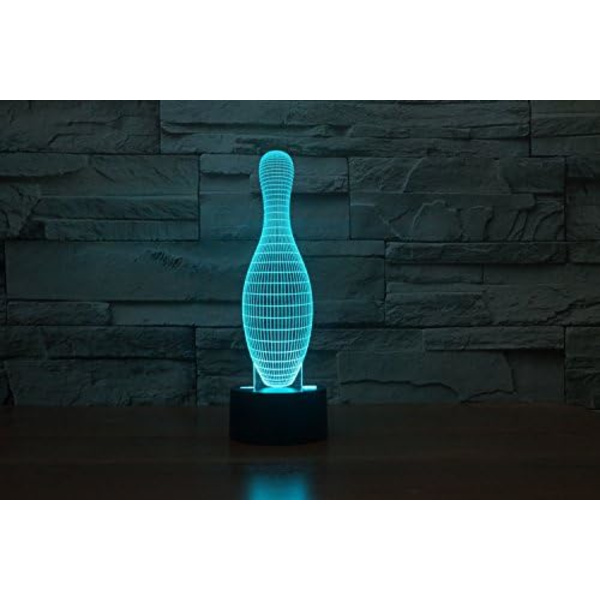 WJ 3D Bowling fjernbetjening 16 farver natlys illusion akryl LED bordlampe sengelampe til børn soveværelse skrivebord dekoration fødselsdag gaver legetøj til børn