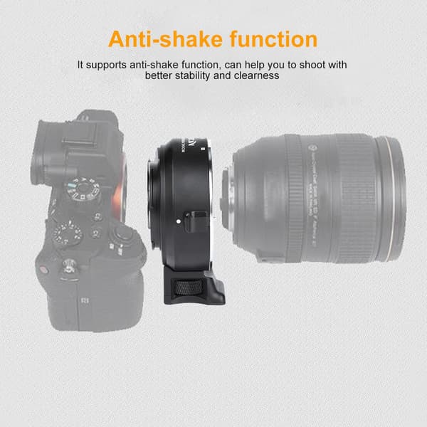 Viltrox EF-NEX IV autofokuserende overførselsadapterring til Sony E-mount kamera