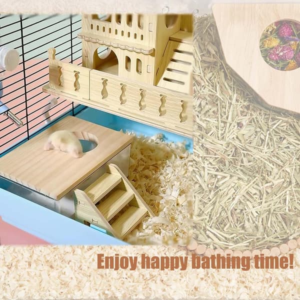 Sandbadeboks til hamster, transparent rektangulær gravebeholder med stige – Stor støvbad- og legesandkasse til hamsters burtilbehør Large Rectangle