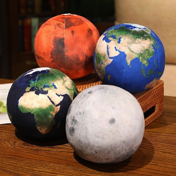Ultrarealistisk 3D Planet, Måne, Jorden, Solen, Plysjputer, for Barn Tenåringer Voksne, for Lærere og Foreldre, Læringsleketøy The Moon