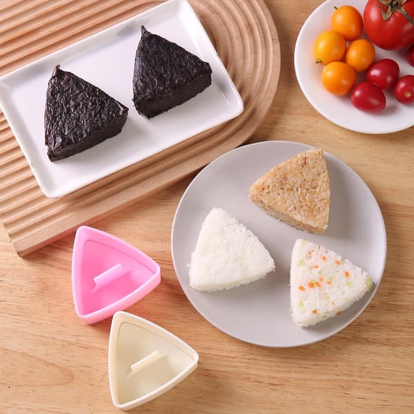 2-pak trekantet Onigiri-form sæt – stor risboldmaskine med rispagaj, sushimaskiner til hjemmelavede trekantede risbolde, japansk