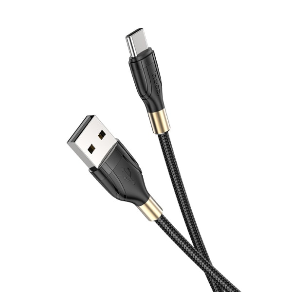 hoco. U92 opladningsdatakabel egnet til type-c mobiltelefon aluminiumlegering krave flettet kabel