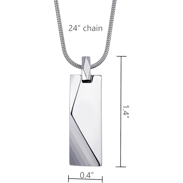 Tungsten Stål Bar Vedhæng Halskæde til Mænd Tungsten Halskæde 24 Tommer Slangekæde X 18K Gold