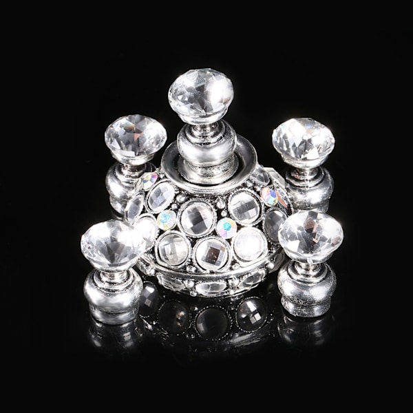 Magnetisk negletip øvelsesstand base lotus holder neglekunst display manicure værktøjer (sølv)