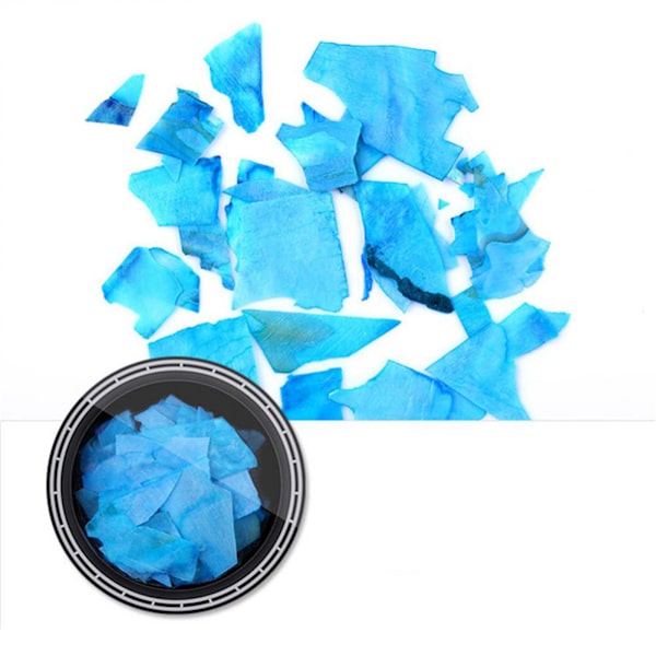 Farverige uregelmæssige rektangel flager neglekunst dekoration UV gel polish pailletter 5# himmelblå