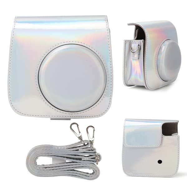 Skyddande väska med axelrem för Instax Mini 8/8+9 (Silver)