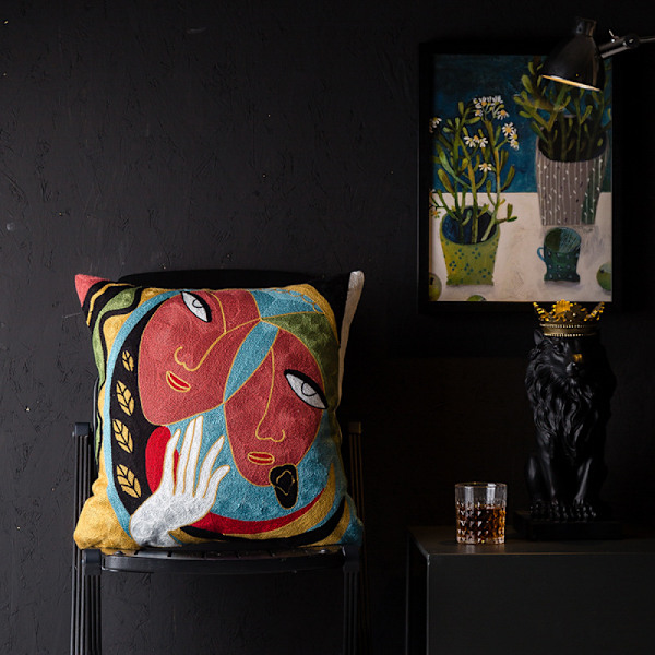 Set med 2 dekorative putetrekk for sofa innendørs seng, abstrakt mønster hjem sofa putetrekk putetrekk gave seng bil stue hjem, 18 x 18 tommer