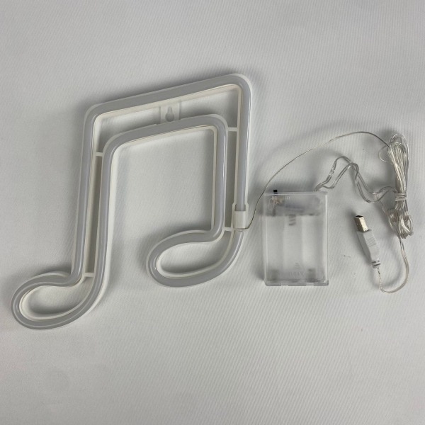 Musikknot Neon Skilt LED Neon Lys USB eller Batteridrevet LED Neon Lys Skilt Tik Tok LED Nattlys for Soverom(Varm Hvit)