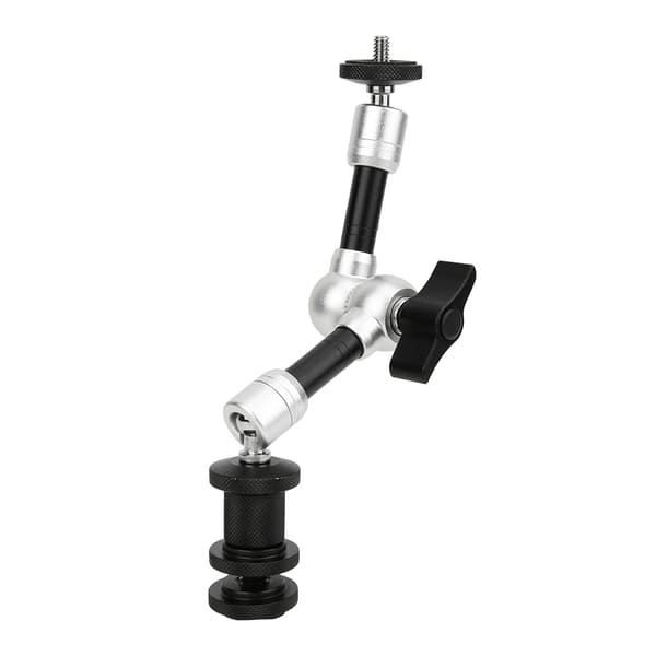Sort magisk arm i aluminiumslegering, universel beslagmonteringstilbehør til burmonitor, mikrofon, fyldlys