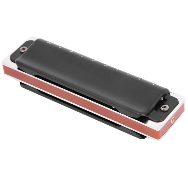 Høykvalitets Blues Harmonica 10 Hull Harmonica Musikk Instrument I Nøkkelen C (Svart)