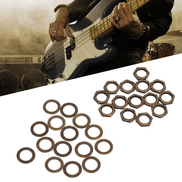 Mutterbricka Kit Instrument Sockelkontakt Fästelement för Elektrisk Gitarr Bas M9 Hontråd Brons