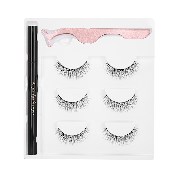 Itseliimautuva Eyeliner - Vesipohjainen Eyeliner - Tekokarvat - Pinsetit - Meikkityökalusarja (E57 Musta Laatikko)