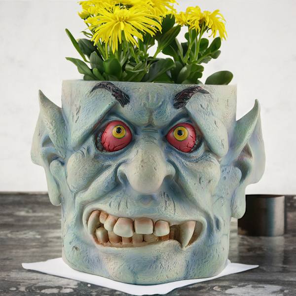 Halloween Spöke Huvud Resin Blomkruka Rolig Kruka Trädgård Vardagsrum Dekoration Dekoration Dekoration C