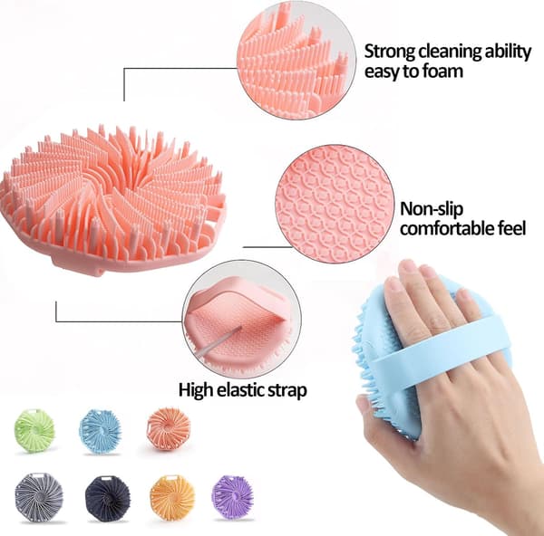 Silikonkroppsskrubbborste med luffastruktur - Effektiv exfoliering för dusch, resevänlig, lämplig för känslig hud - blue