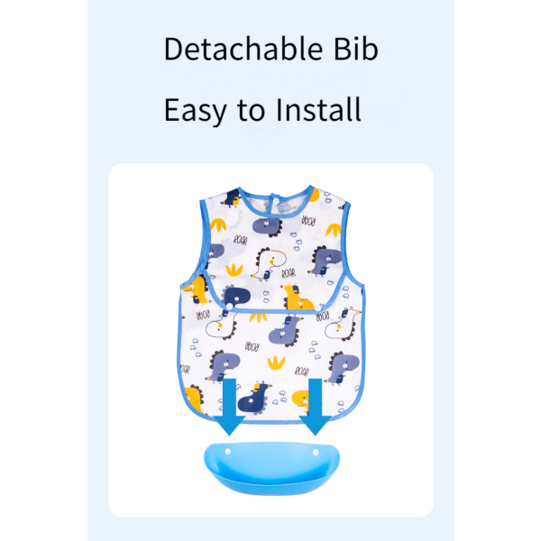 Avtagbara barnoveraller Baby Meal Bib Vattentätt ärmlöst förkläde Baby disponibel måltidsficka --- Cherry（Storlek 110）